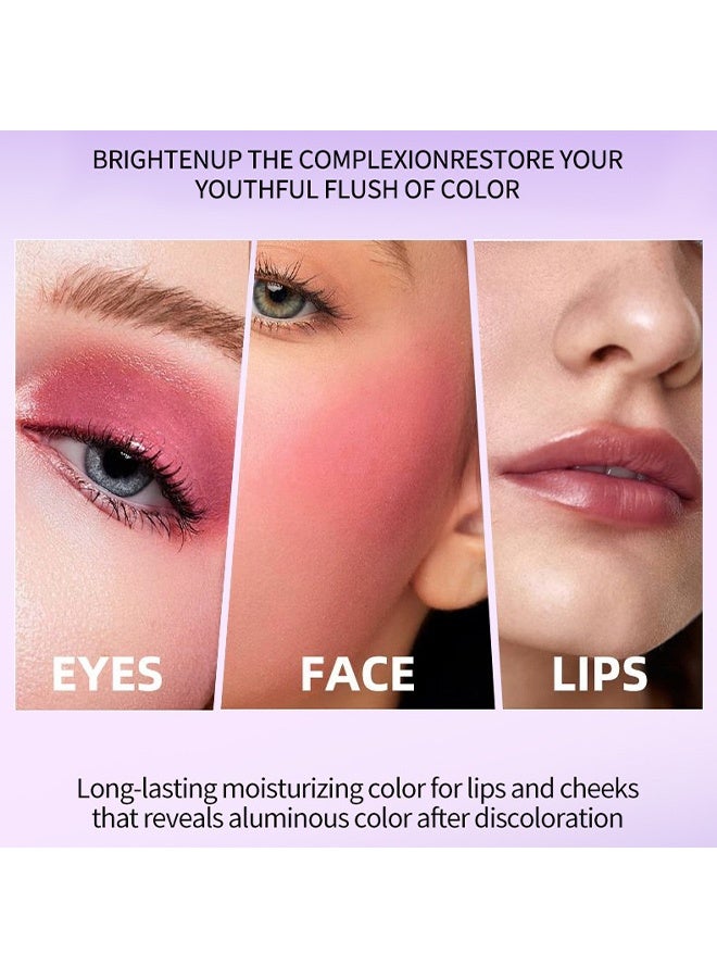 TVLV Color-changing blush stick - dual-purpose lipstick and eyeshadow for lips and cheeks - temperature-changing matte lip and cheek powder blush 8g - Image 4